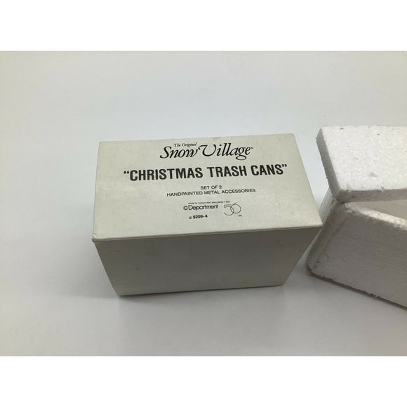 Department 56 The Original Snow Village Christmas Trash Cans NIB - Picture 4 of 9